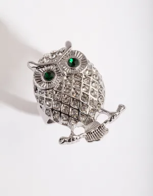 Silver Bling Owl Ring