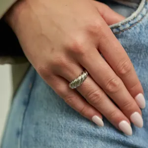 Silver Braided Ring | Waterproof Jewelry