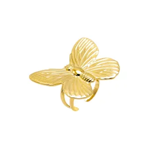 Solid Ridged Butterfly Statement Ring