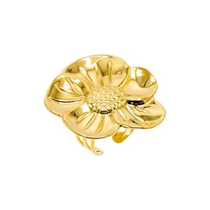 Solid Statement Flower Ring