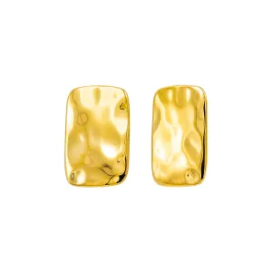 Solid Textured Rectangular Statement Stud Earring