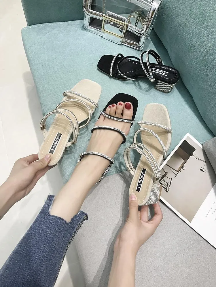 Sparkly Statement Heel Fashion Sandals