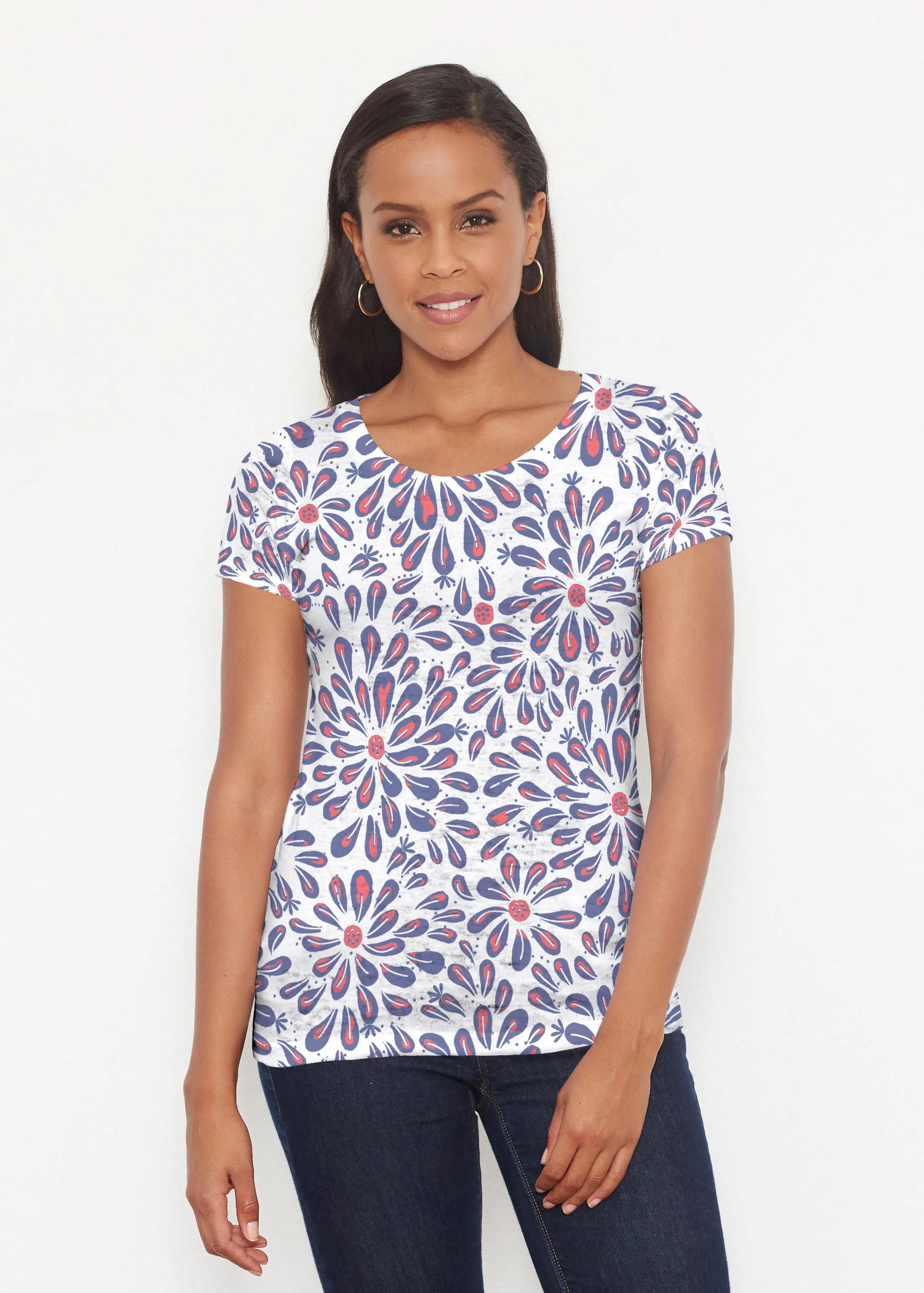 Splashy Dots Fourth (8007) ~ Short Sleeve Scoop Shirt