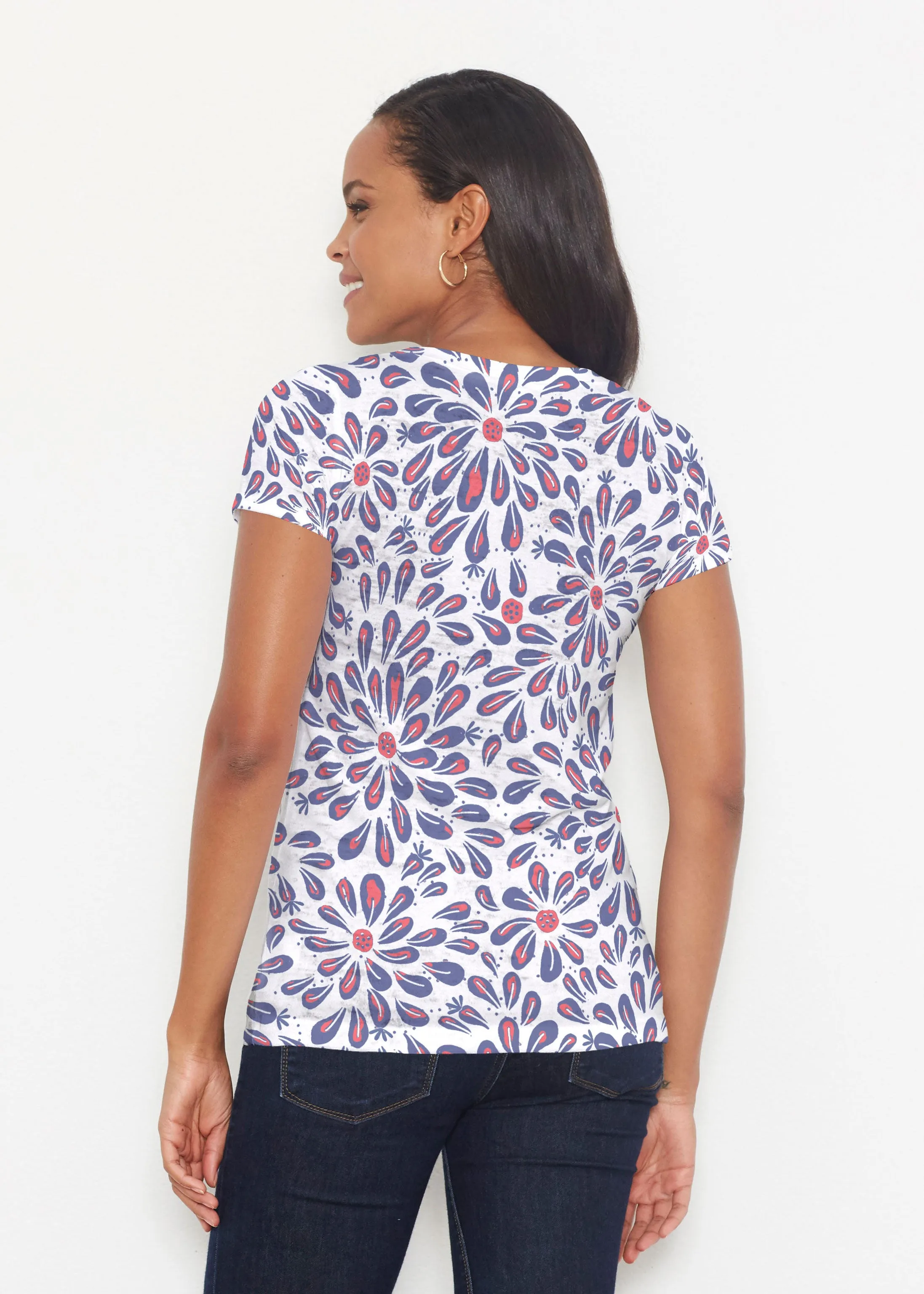 Splashy Dots Fourth (8007) ~ Short Sleeve Scoop Shirt