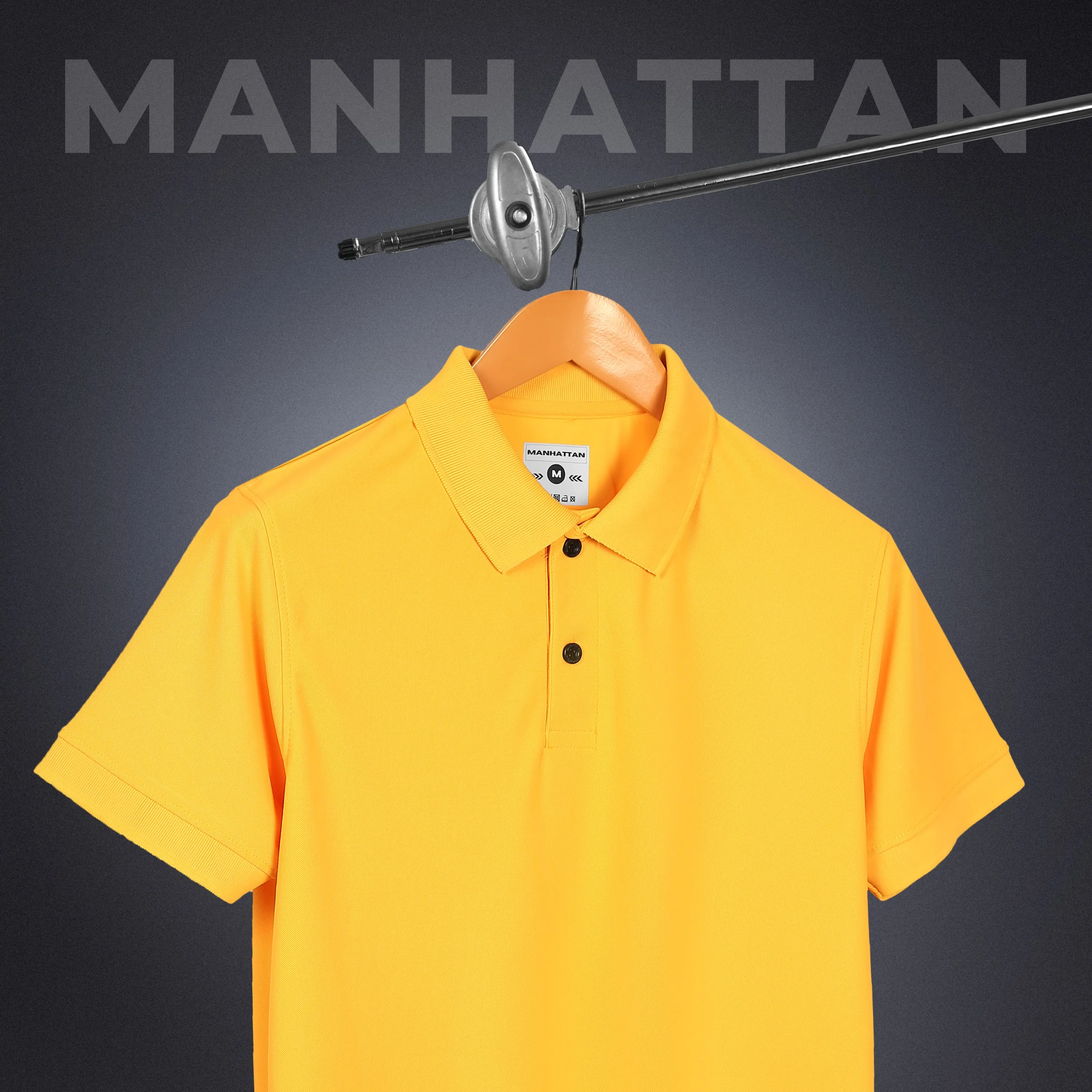 Sports Dry Fit Golden Yellow Polo T Shirts (Micro Polyester)