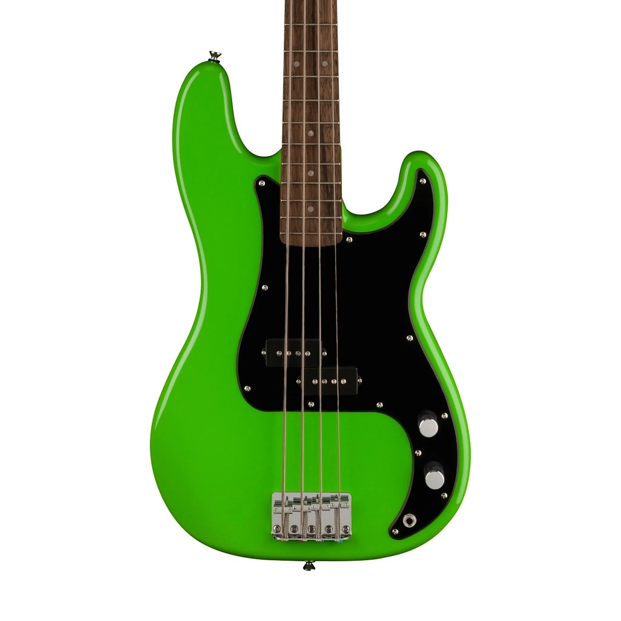 Squier Limited Edition Sonic Precision Bass Guitar w/Black Pickguard, Laurel FB, Lime Green