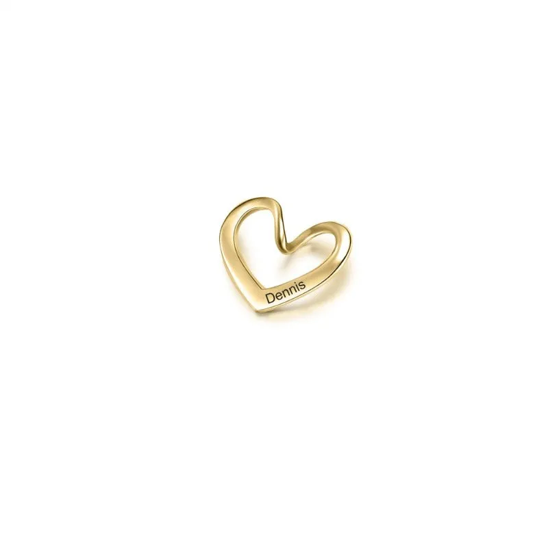 Stainless Steel Heart-Shape 1 Name Pendant