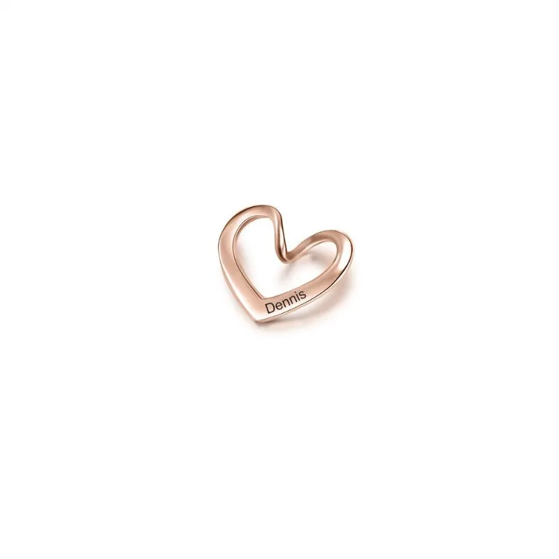 Stainless Steel Heart-Shape 1 Name Pendant