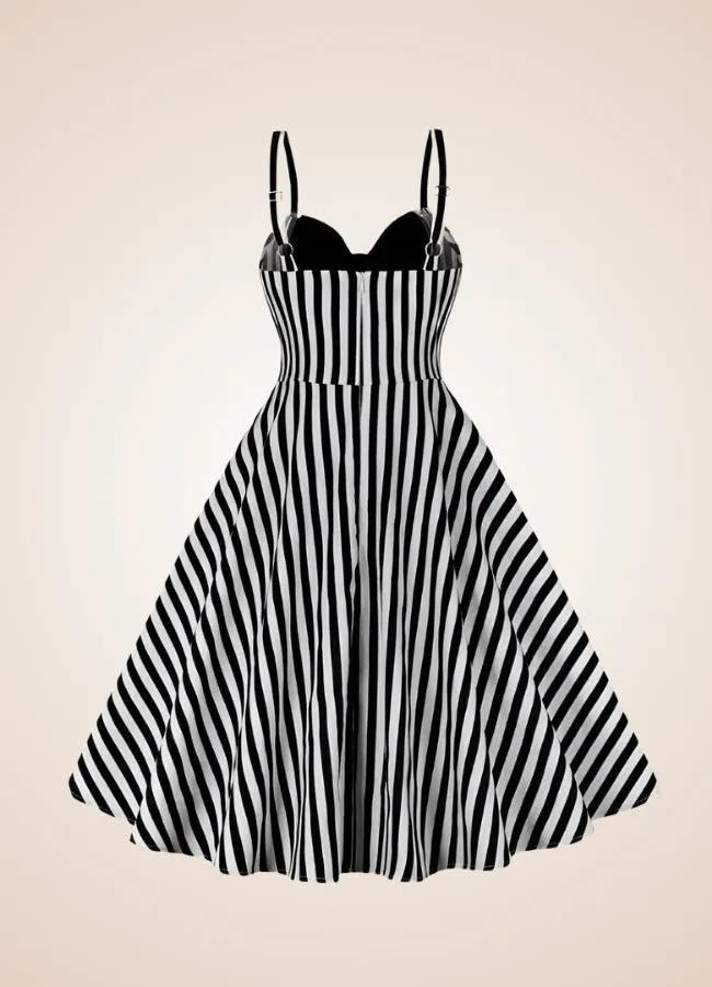 Steampunk Black White Dress