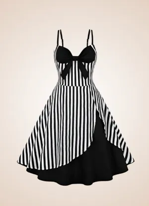 Steampunk Black White Dress