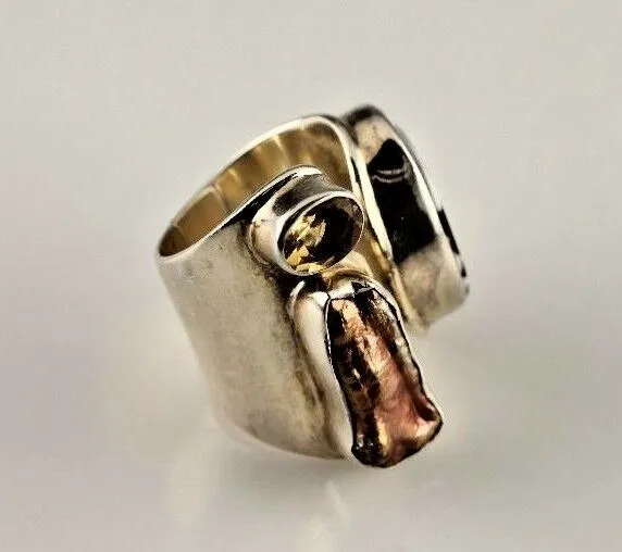 STERLING .925 SILVER MULTI-COLOR STONE FASHION STATEMENT RING