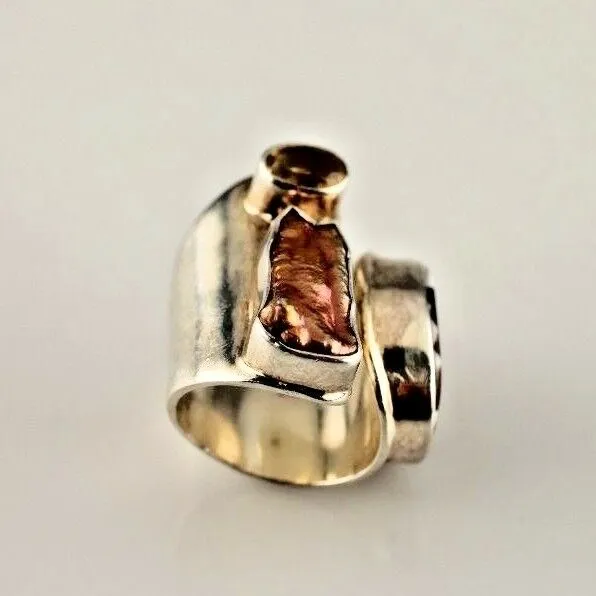 STERLING .925 SILVER MULTI-COLOR STONE FASHION STATEMENT RING