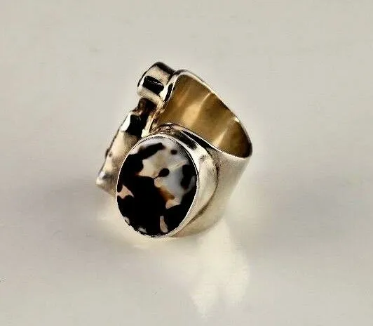 STERLING .925 SILVER MULTI-COLOR STONE FASHION STATEMENT RING