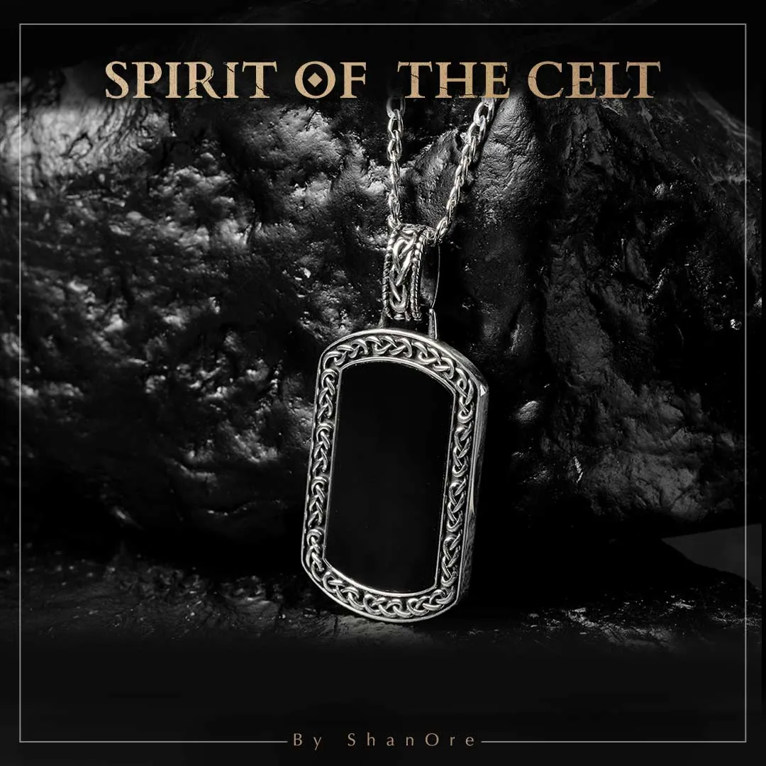 Sterling Silver Gent's Onyx Pendant Sky Collection SP2305 with Chain