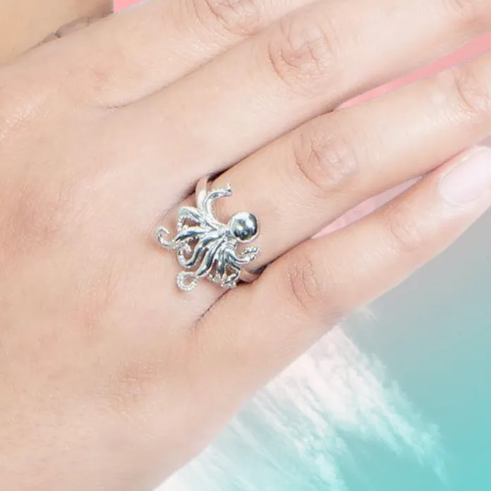 Sterling Silver Palau Octopus Ring by Alamea