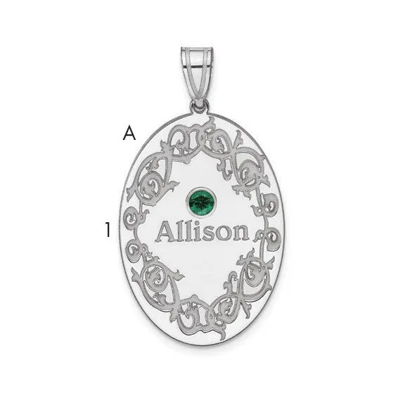 Sterling Silver Rhodium-plated Crystal Family Pendant