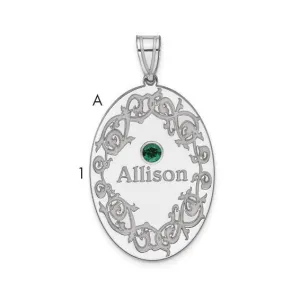 Sterling Silver Rhodium-plated Crystal Family Pendant