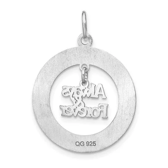 Sterling Silver Rhodium-plated Personalizable Always and Forever Charm