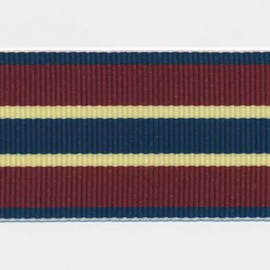 Stripe Grosgrain Ribbon #15 Navy & Red Brown & Cream
