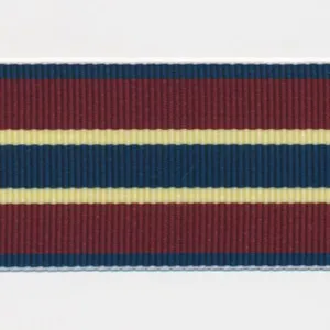 Stripe Grosgrain Ribbon #15 Navy & Red Brown & Cream