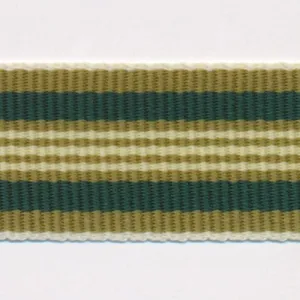 Stripe Grosgrain Ribbon #15 Olive & Green & Cream