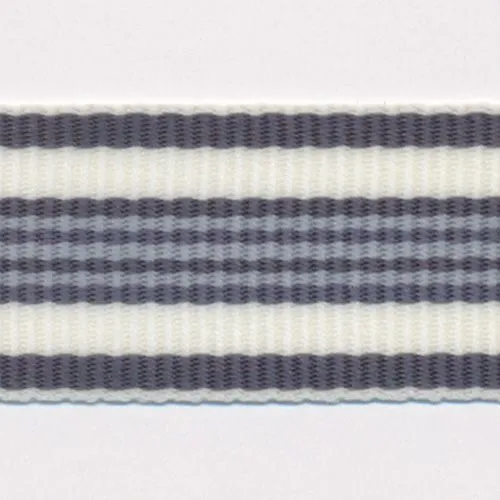 Stripe Grosgrain Ribbon #8 Gray & White & Gray