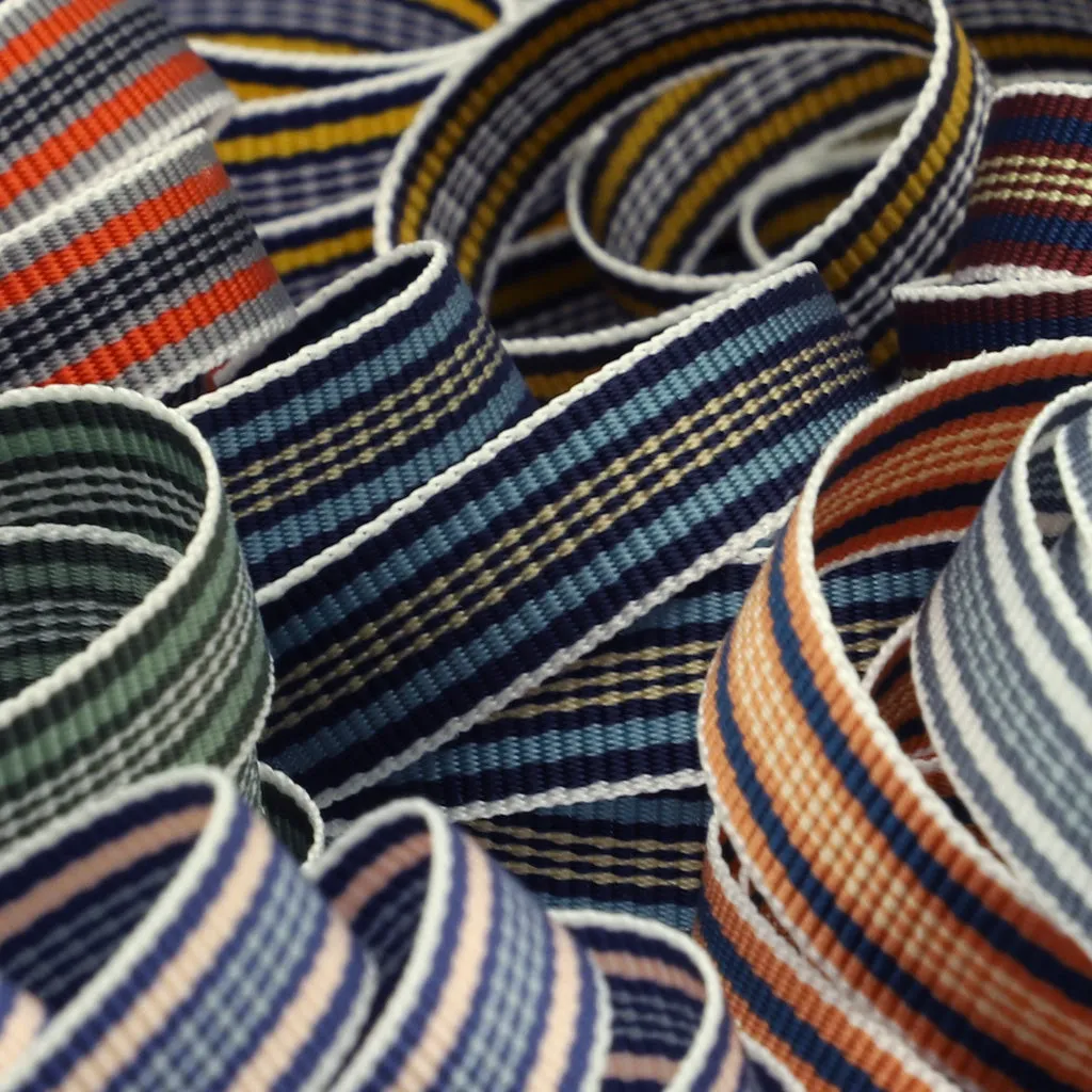 Stripe Grosgrain Ribbon #8 Gray & White & Gray