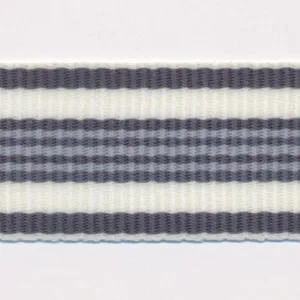 Stripe Grosgrain Ribbon #8 Gray & White & Gray
