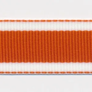 Stripe Grosgrain Ribbon #8 Orange & White
