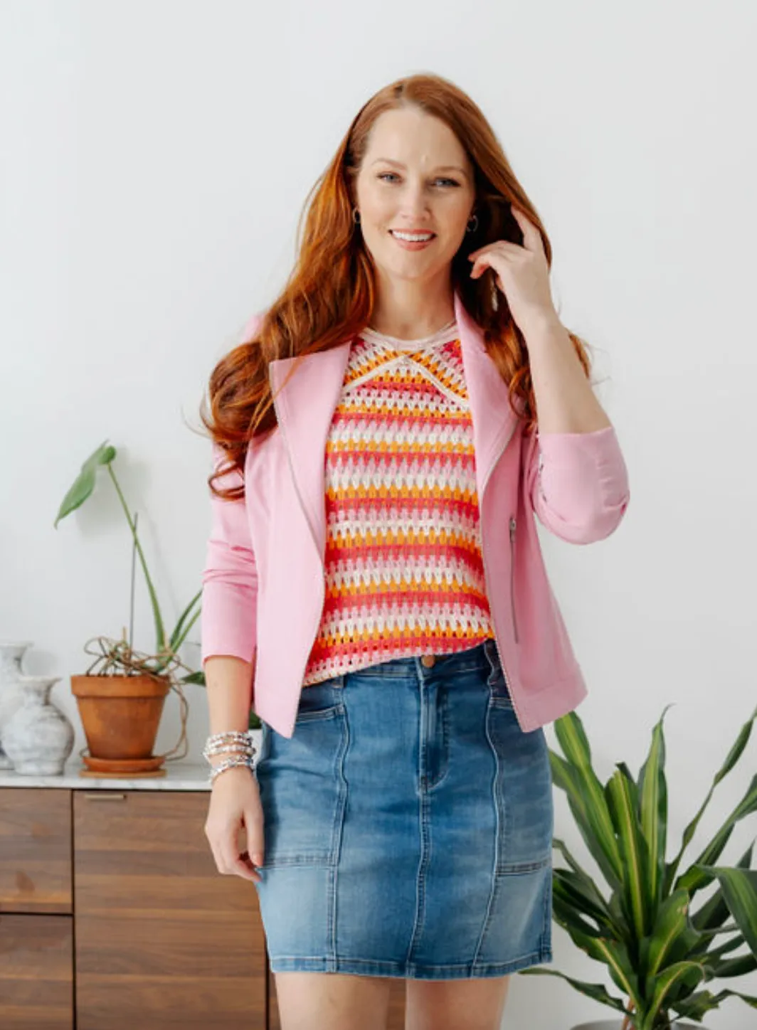 Striped Raglan Crochet Sleeveless Top