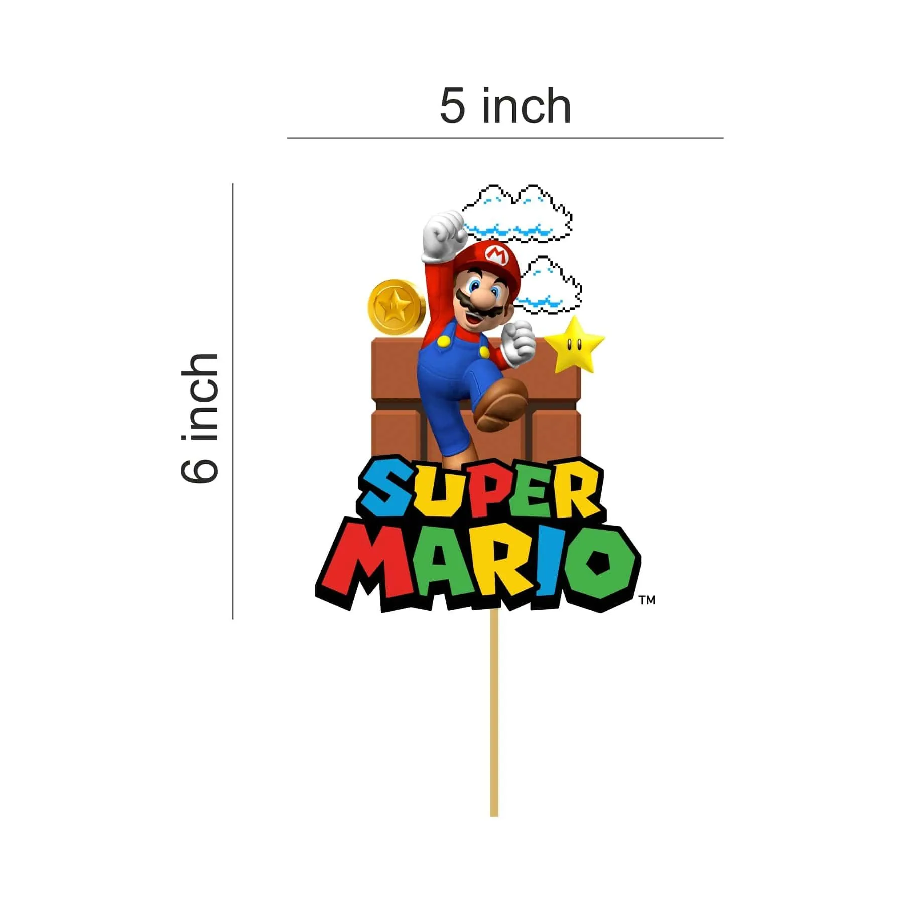 Super Mario Bros. Printed Cake Topper