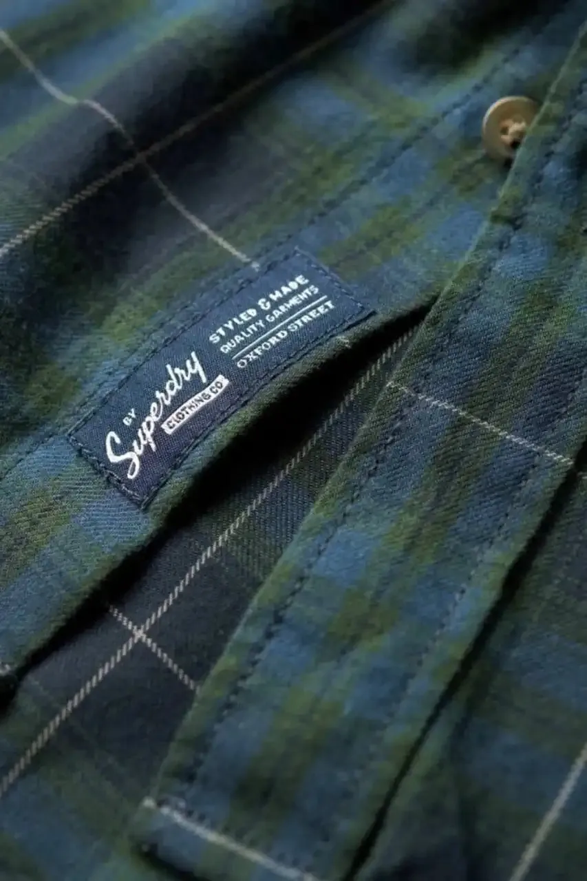 Superdry Mens Vintage Check Shirt M4010737A Hoxton Check Navy/Green
