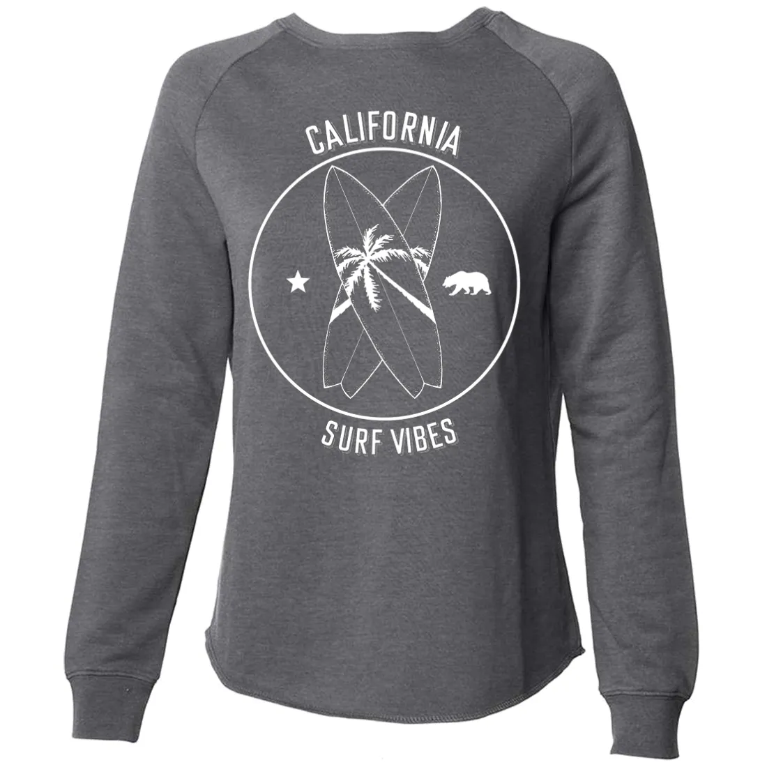 Surf Vibes White Print Super Soft Crewneck Sweater