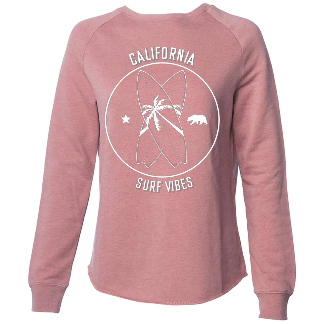 Surf Vibes White Print Super Soft Crewneck Sweater