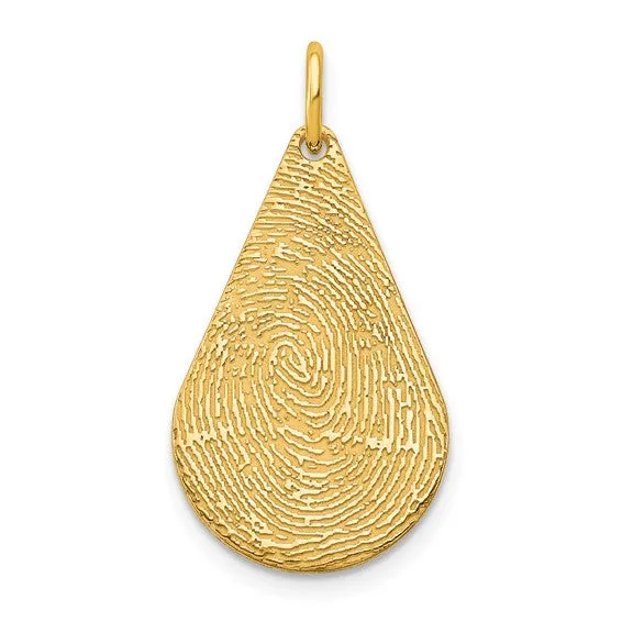 Tear Drop Fingerprint Charm