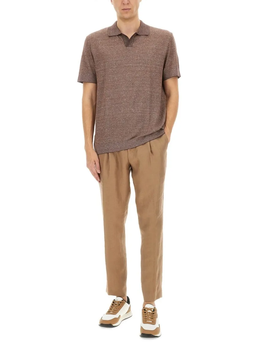 Textured Knit Polo Shirt