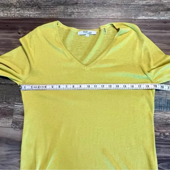 The Line Marcus Lemonis Baldassare Silk Blend Sweater Limelight Large Chartruese