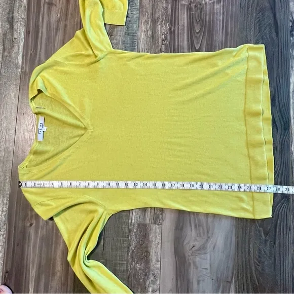 The Line Marcus Lemonis Baldassare Silk Blend Sweater Limelight Large Chartruese