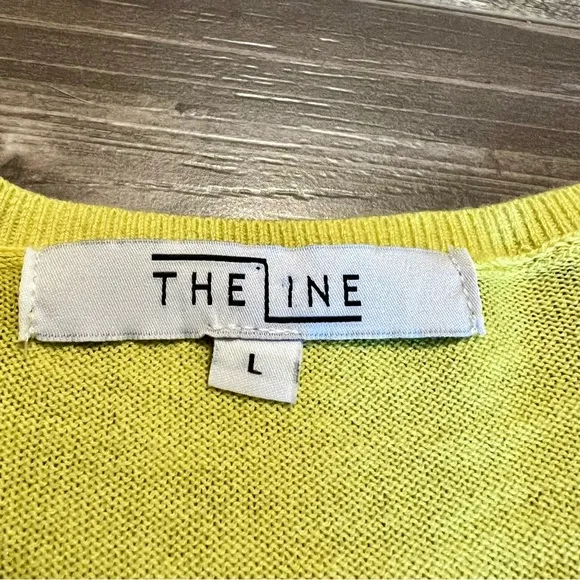 The Line Marcus Lemonis Baldassare Silk Blend Sweater Limelight Large Chartruese