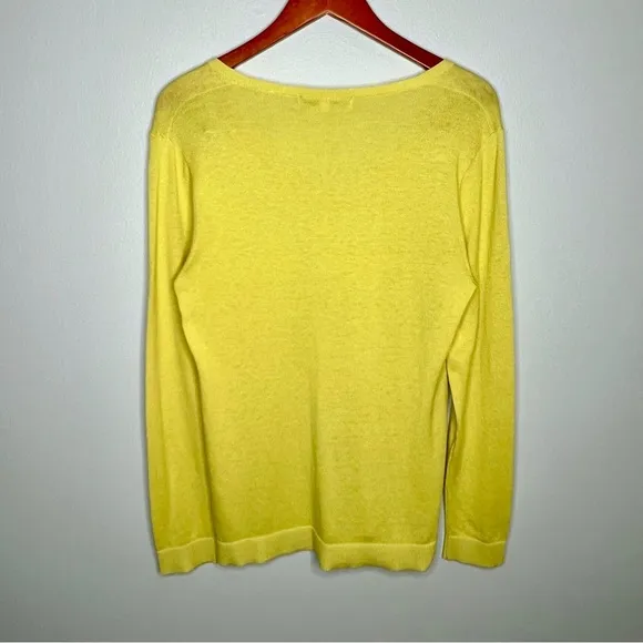 The Line Marcus Lemonis Baldassare Silk Blend Sweater Limelight Large Chartruese