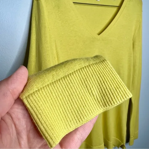 The Line Marcus Lemonis Baldassare Silk Blend Sweater Limelight Large Chartruese