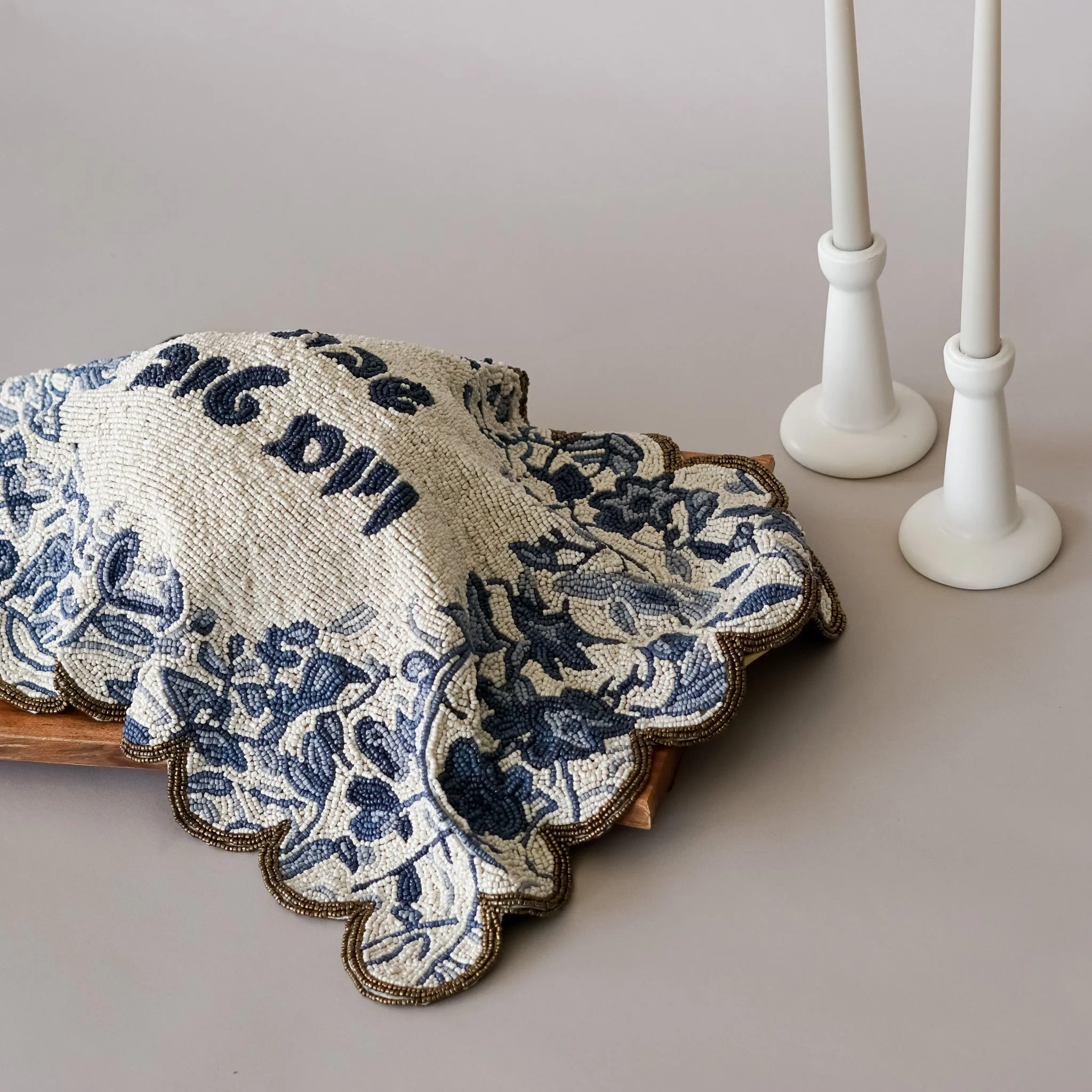 The Toile One | Beaded Challah Cover