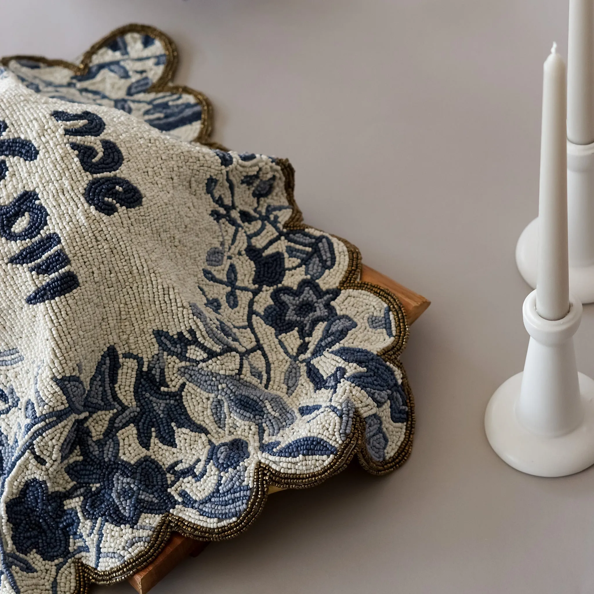 The Toile One | Beaded Challah Cover