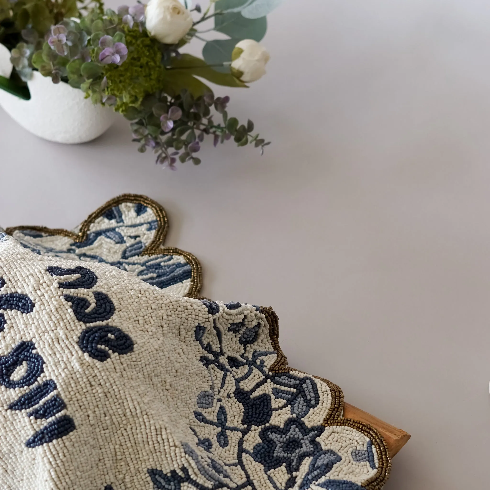 The Toile One | Beaded Challah Cover