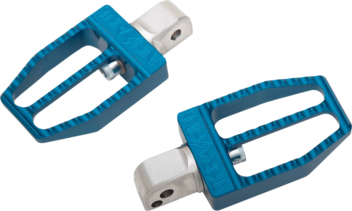Thrashin Supply Company TSC-2019-4-SR Militant Passenger Footpegs - Blue Anodized