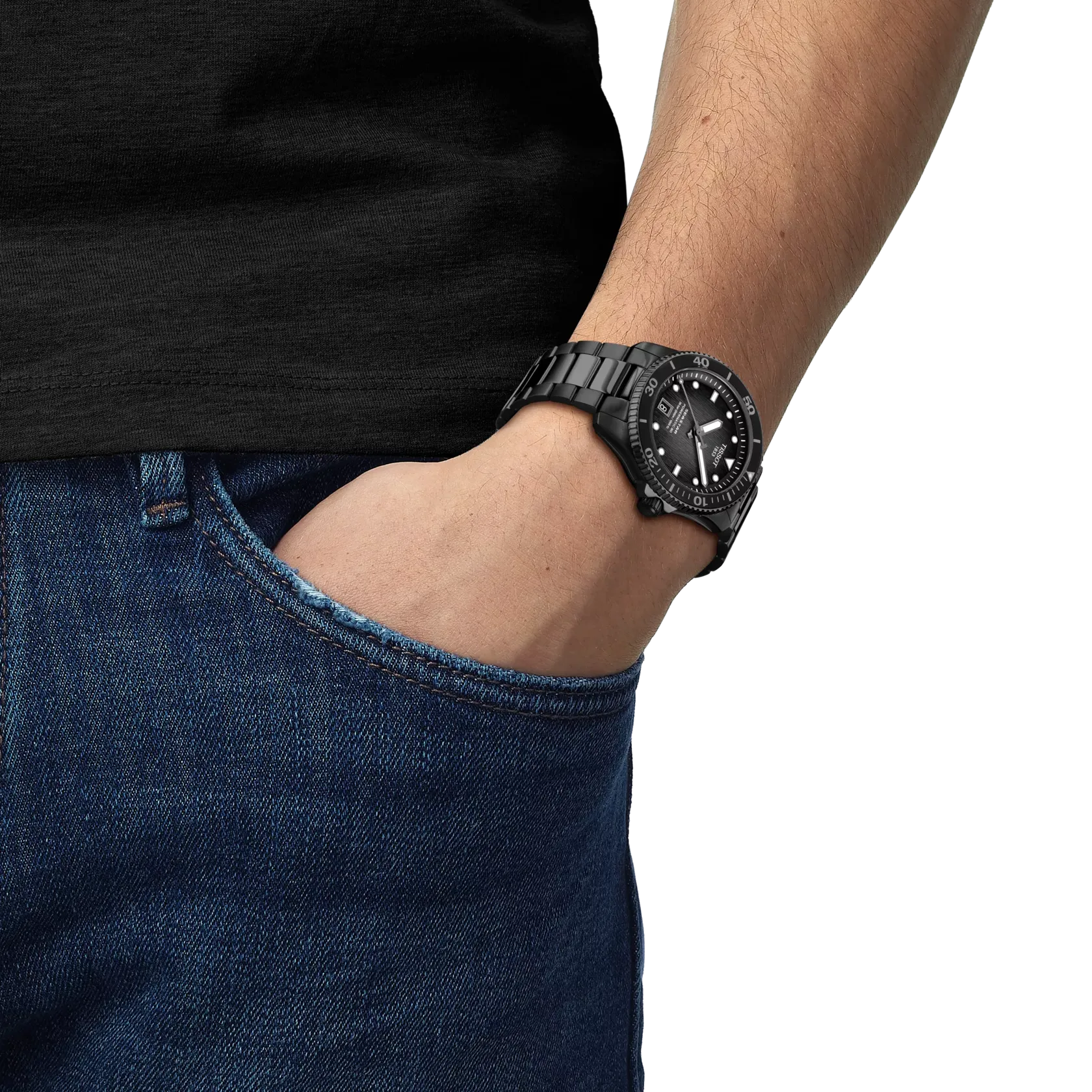 Tissot watch Seastar 1000 PowerMitic 80 40mm Black Automatic Steel Finish Pvd Black T120.807.33.051.00