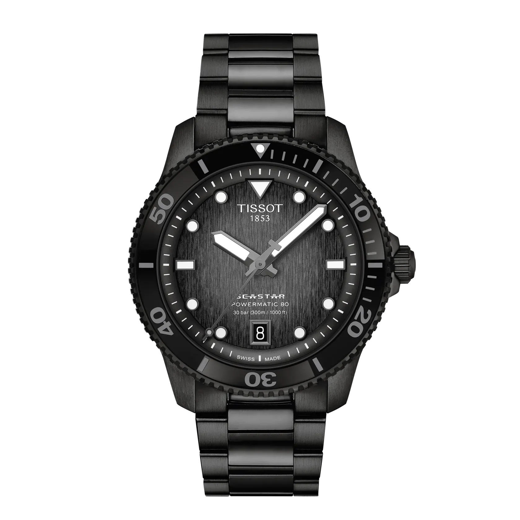 Tissot watch Seastar 1000 PowerMitic 80 40mm Black Automatic Steel Finish Pvd Black T120.807.33.051.00