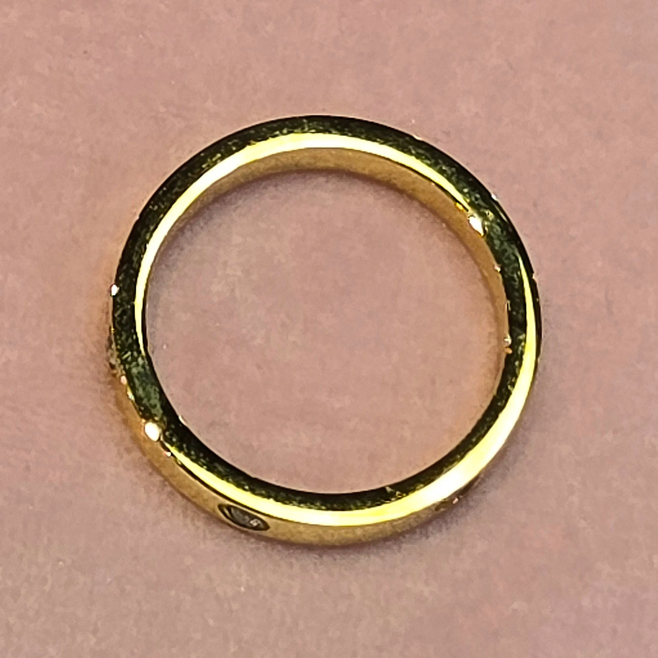 Titanium Fashionable Band Electroplated Stainless Steel Cubic Zirconia 5mm Rings