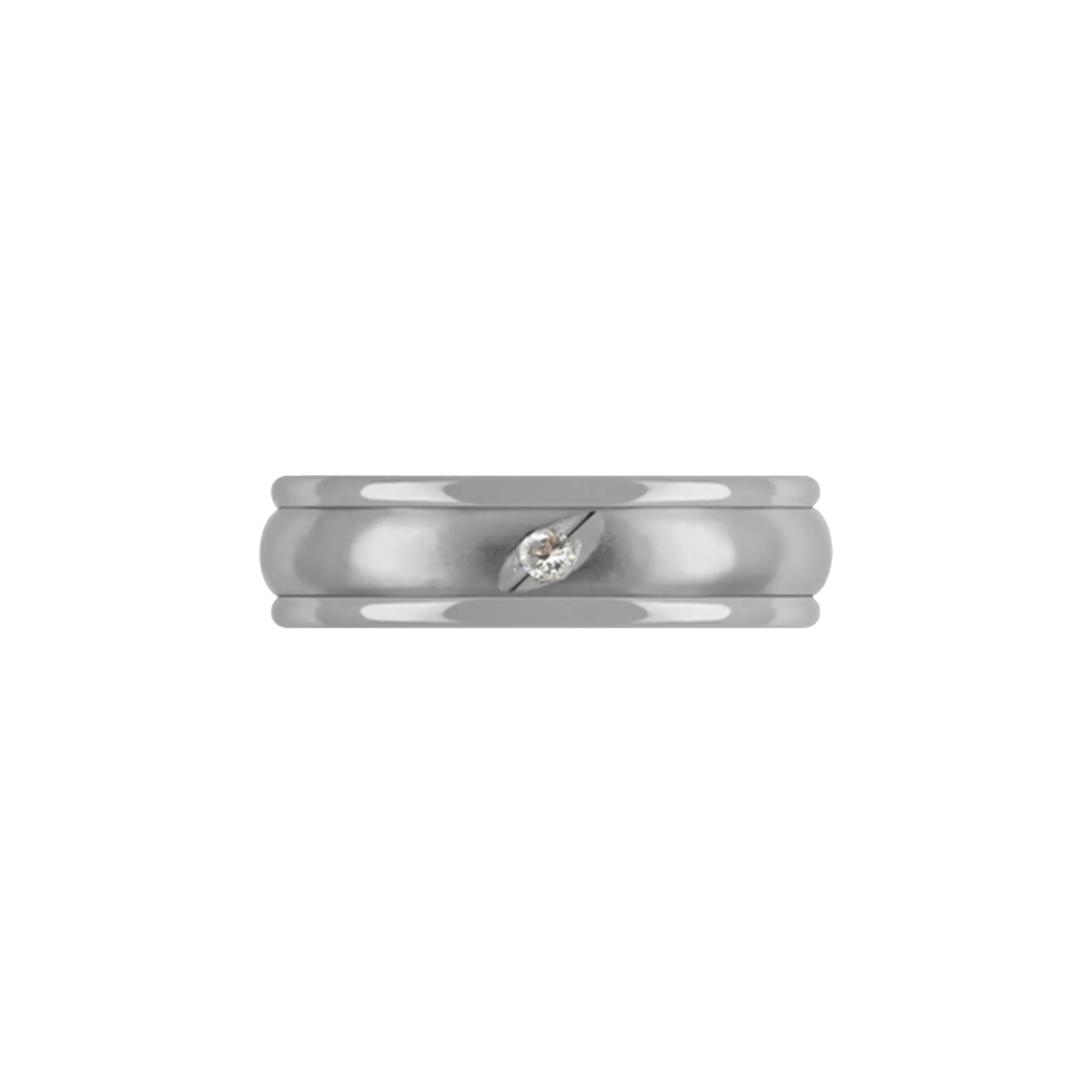 Titanium matt Ring 5,8mm with diamond