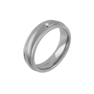 Titanium matt Ring 5,8mm with diamond